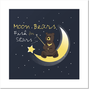 Moon Bears Fish for Stars Posters and Art